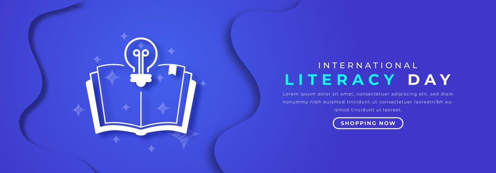 International Literacy Day Paper cut style Vector Design Illustration for Background, Poster, Banner, Advertising, Greeting Card