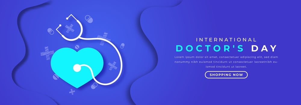 International Doctor's Day Paper cut style Vector Design Illustration for Background, Poster, Banner, Advertising, Greeting Card