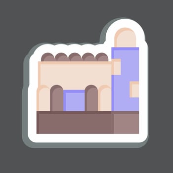 Sticker Mosque. related to Qatar symbol. simple design illustration. vector