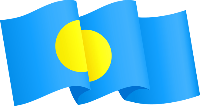 Palau flag wave png