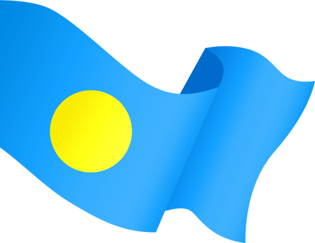 Palau flag wave png