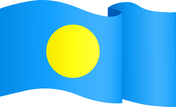 Palau flag wave png