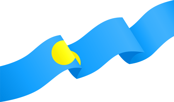 Palau flag wave png