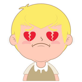 boy broken love face cartoon cute png