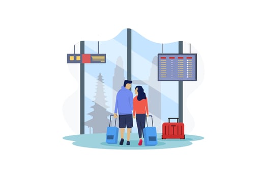 Vacation Traveler Flat Design Illustration vector