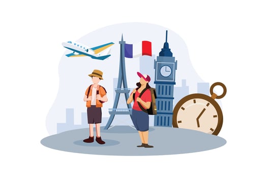 Vacation Traveler Flat Design Illustration vector