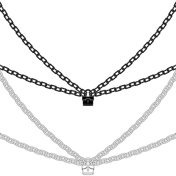 Warning sign with padlock and chains vector