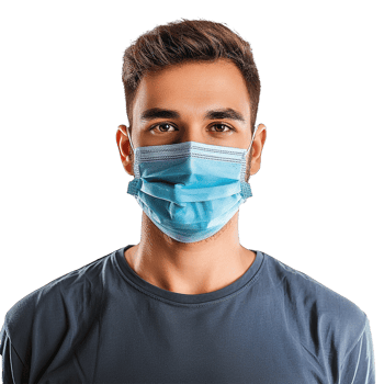 AI generated Man wear face mask png isolated on transparent background