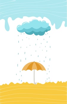 umbrella on the beach with bright clouds wallpaper vector