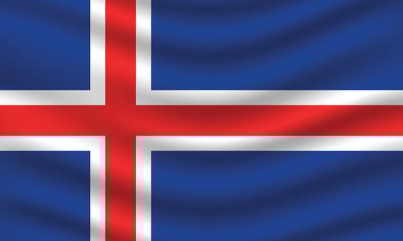 Flat Illustration of Iceland national flag. Iceland flag design. Iceland Wave flag. vector