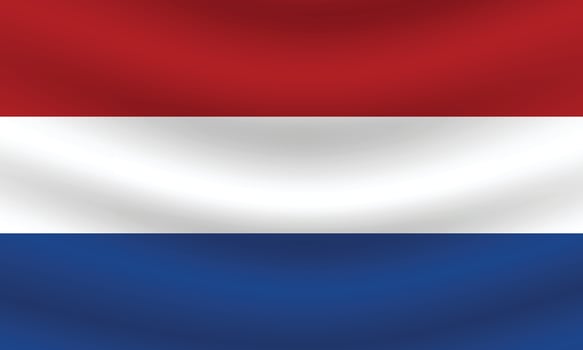 Flat Illustration of the Netherlands national flag. Netherlands flag design. Netherlands Wave flag. vector
