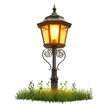 AI generated Night Vintage Light Lamp on Transparent background - Ai Generated png