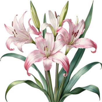 AI generated Watercolor painting of Crinum lily ,Crinum delagoense, flower. png