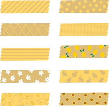 set of cute Digital Washi type elements hand drawn vector illustration for decorate invitation greeting birthday party celebration wedding card poster banner wallpaper paper wrap background