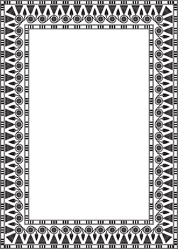 Vector square black monochrome Egyptian ornament. Endless border, ancient Egypt frame