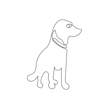 dog one line art logo design icon vector