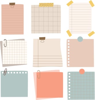 paper sticky note element hand drawn vector illustration for decorate invitation greeting birthday party celebration wedding card poster banner textile wallpaper paper wrap background
