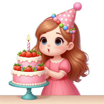 AI generated Little girl celebrates with birthday cake, perfect for party invitations, birthday cards, childrens event posters, and festive social media posts. png