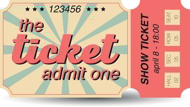 Admit One Ticket Retro Style vector