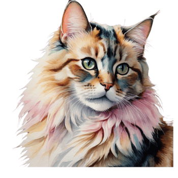 AI generated Portrait of a cat, watercolor style png