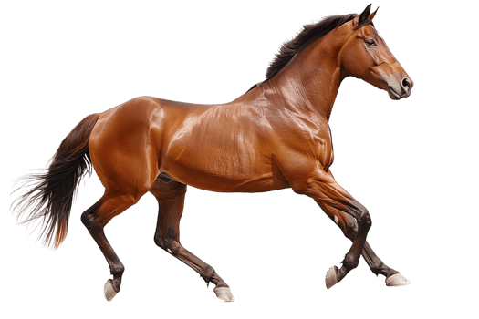 AI generated a horse running on a transparent background png