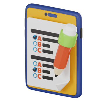 3D Icon of Online Test for Modern Education. 3D Render png
