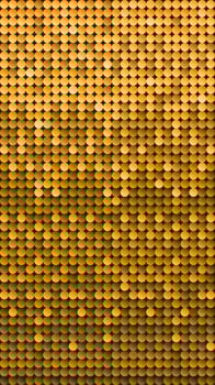 Golden Sequins Texture, Seamless Vertical Background. Shiny Yellow Paillettes Pattern, Glitter Holiday Backdrop vector