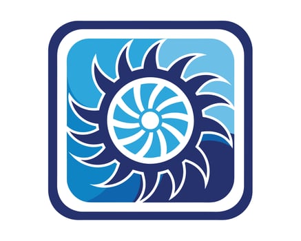 Logo Air Conditioning Square Snowflake Sun vector illustration