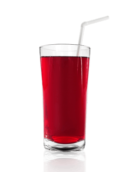 Pomegranate juice in a glass, transparent background png