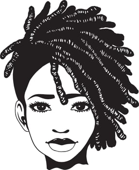 drawing of a woman with dreadlocks vector