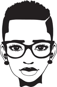 Braided Beauty with glasses vector
