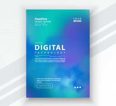 Poster brochure cover banner presentation layout template, Technology digital futuristic internet network connection colorful background, Abstract cyber future tech communication, Ai big data science vector