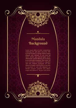 Luxury background with golden mandala ornament vector