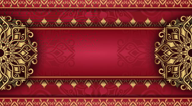 luxury background with golden mandala ornament vector
