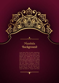 Luxury background with golden mandala ornament vector