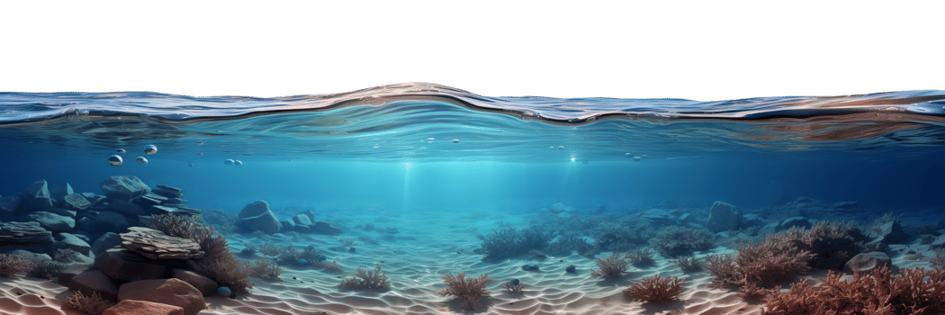 AI generated Half-water view with undulating surface and underwater world png