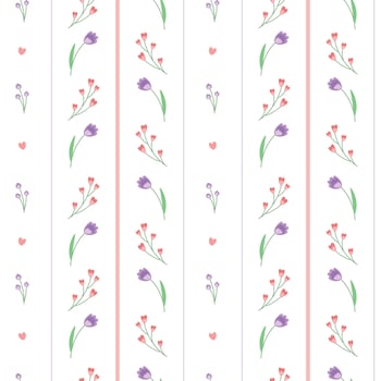 Cute spring seamless vector pattern with flowers