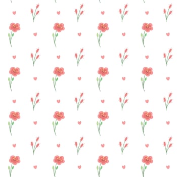 Cute spring seamless vector pattern with flowers