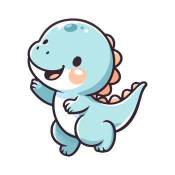 AI generated cartoon cute dinosaur icon character png