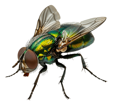 AI generated Detailed green bottle fly on transparent background - stock png. png