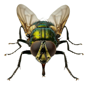 AI generated Detailed green bottle fly on transparent background - stock png. png