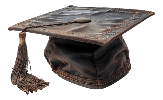 AI generated Leather graduation cap with tassel on transparent background - stock png. png