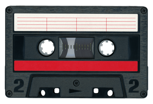 black magnetic tape cassette transparent PNG