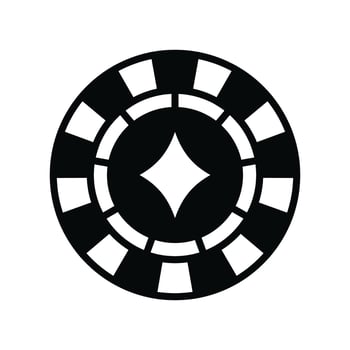 poker chip icon vector design template in white background