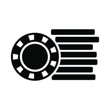 poker chip icon vector design template in white background