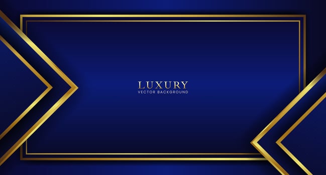 luxury abstract background, dark blue metal with gold border suitable for premium presentations, awards, formal invitations. vector