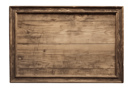 AI generated a rectangular wooden signboard, plate, plank, frame isolated on a transparent background, PNG