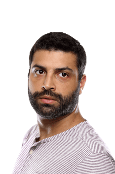bearded young man in casual outfit on cutout background png
