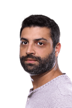 bearded young man in casual outfit on cutout background png