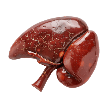 AI generated Liver human organ isolated on transparent background png